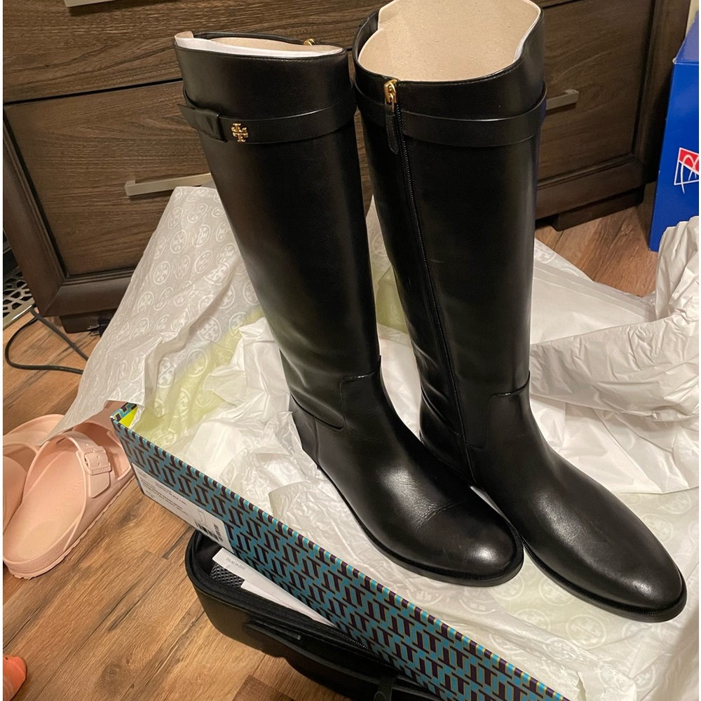 Brand new with box Tory Burch leather rider boots